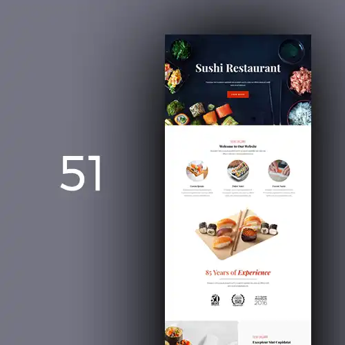 Kumo — Divi / WordPress, Restaurants & bars, Template 51
